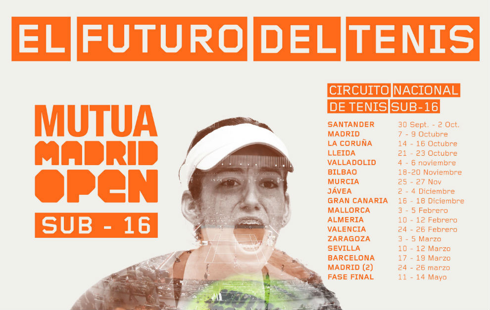 Cartel promocional del circuito Mutua Madrid Open Sub&apos;16.