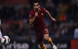 Salah, durante un partido con la Roma