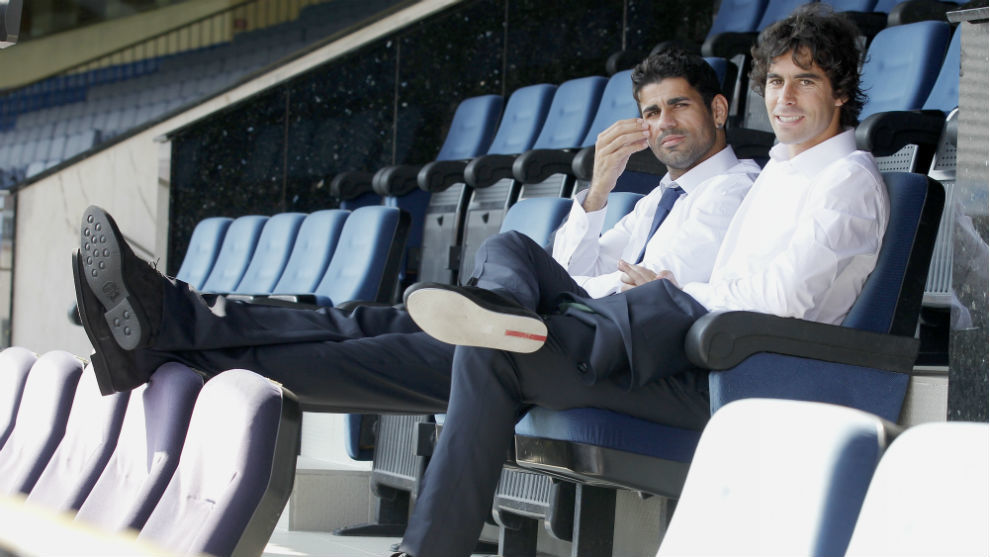 Diego Costa y Tiago, sentados en las gradas del Calderón cuando...