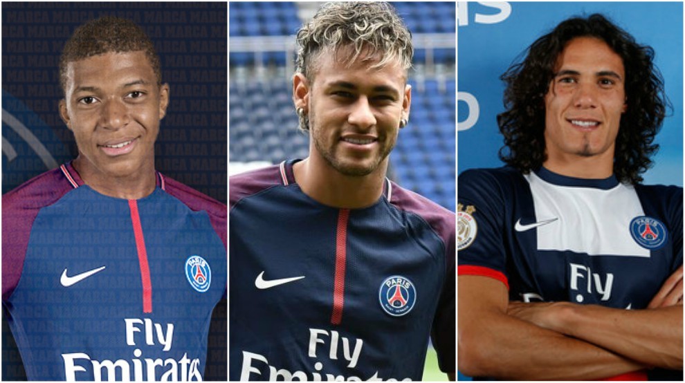 Image result for Neymar, Mbappe, and Cavani