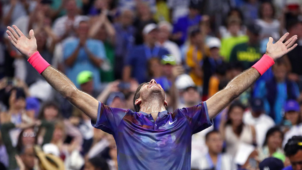 Del Potro celebra su victoria en el US Open