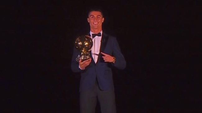 Cristiano Ronaldo is awarded his fifth Ballon d'Or