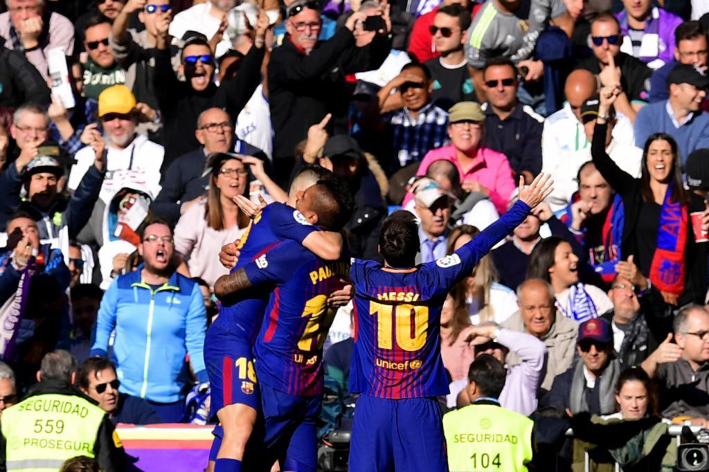 Messi celebrates near a single Cule in the home end