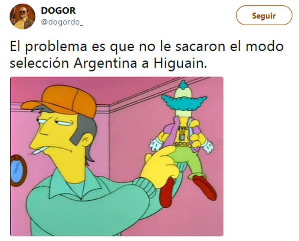 Las redes sociales ardieron en Argentina tras la goleada 6-1 que sufriÃ³ su selecciÃ³n contra EspaÃ±a. HiguaÃ­n fue una de las vÃ­ctimas preferidas de los memes.