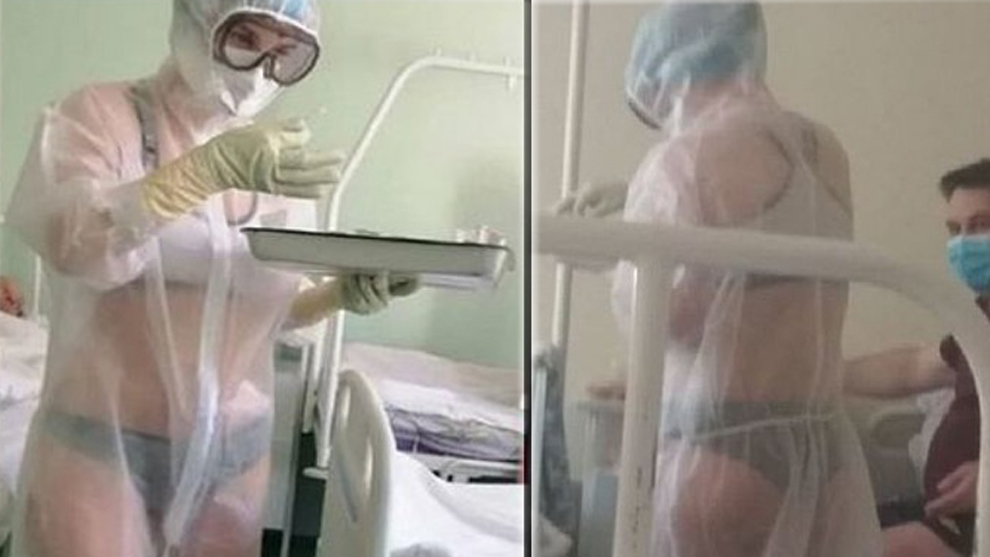 Татуированные медсестры в чулках обожают групповой трах в палате