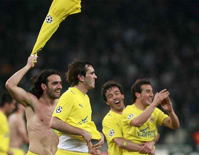 Alegría entre los jugadores del Villarreal
