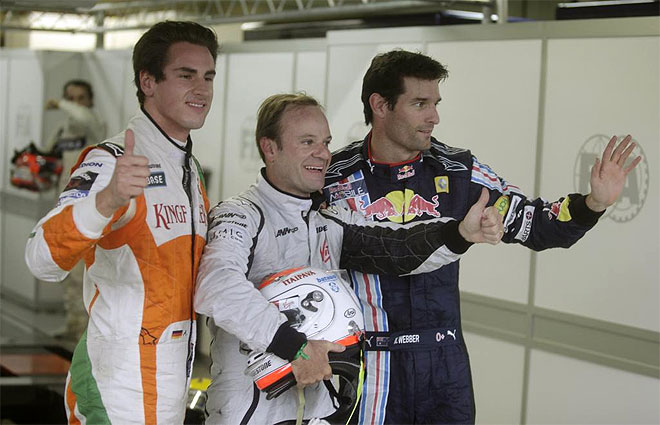 Sutil, Barrichello y Webber