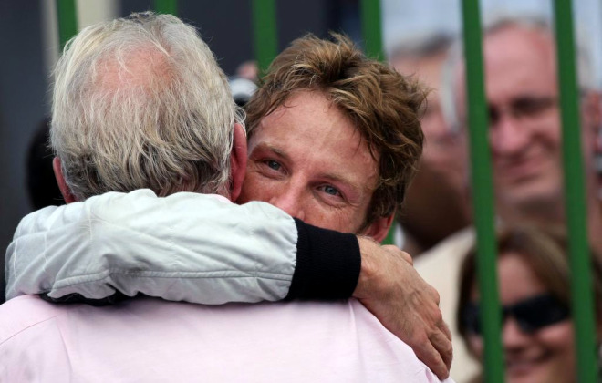 Jenson Button y su padre