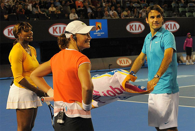 Roger Federer, Serena Williams y Samantha Stosur