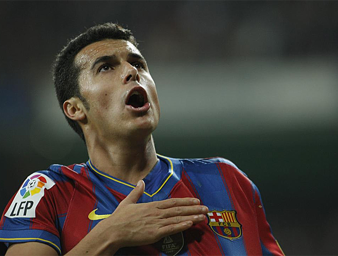 Pedro celebra el gol.