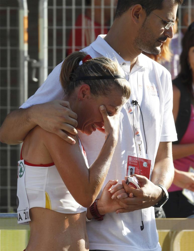 Mara Vasco se lesion en la prueba de 20 km. marcha en los Europeos de Barcelona.