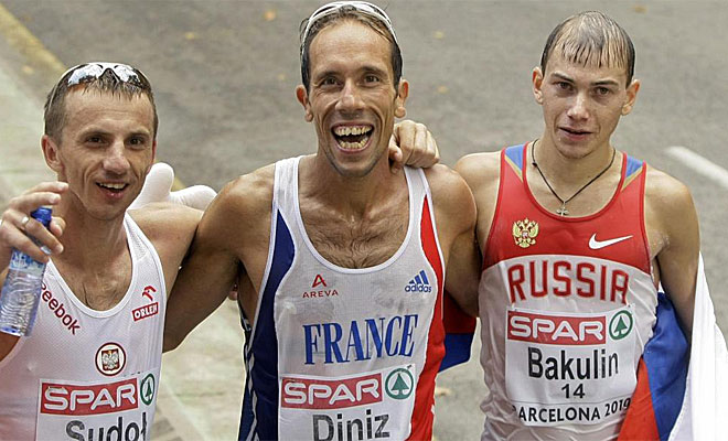 Tras una dura prueba, el polaco Grzegorz Sudol, el francs Yohann Diniz y Sergey Bakulin de Rusia coparon el podio.