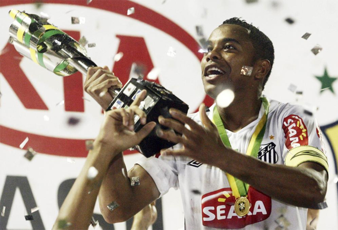 Robinho se despidi del Santos ganando la Copa de Brasil. Ahora tendr que regresar al Manchester City.