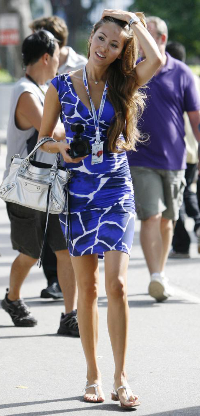 La modelo Jessica Michibata, novia del piloto Jenson Button, es una de las caras populares que se dejaron ver en el Gran Premio de Singapur de Frmula 1.