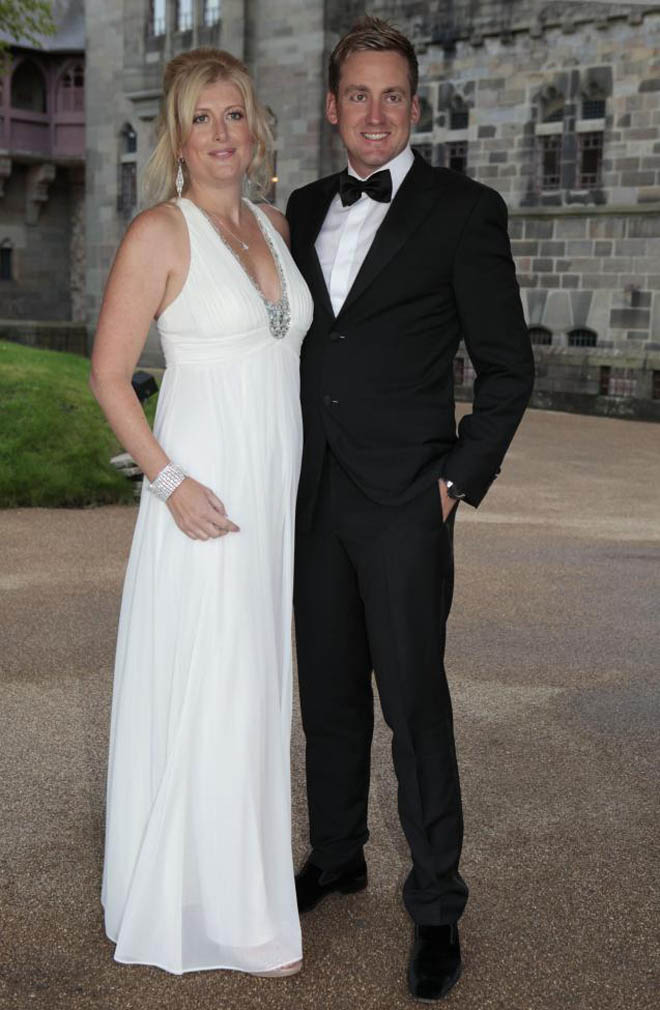 El miembro del equipo europeo de la Ryder, el ingls Ian Poulter, acudi junto a su esposa Katie.