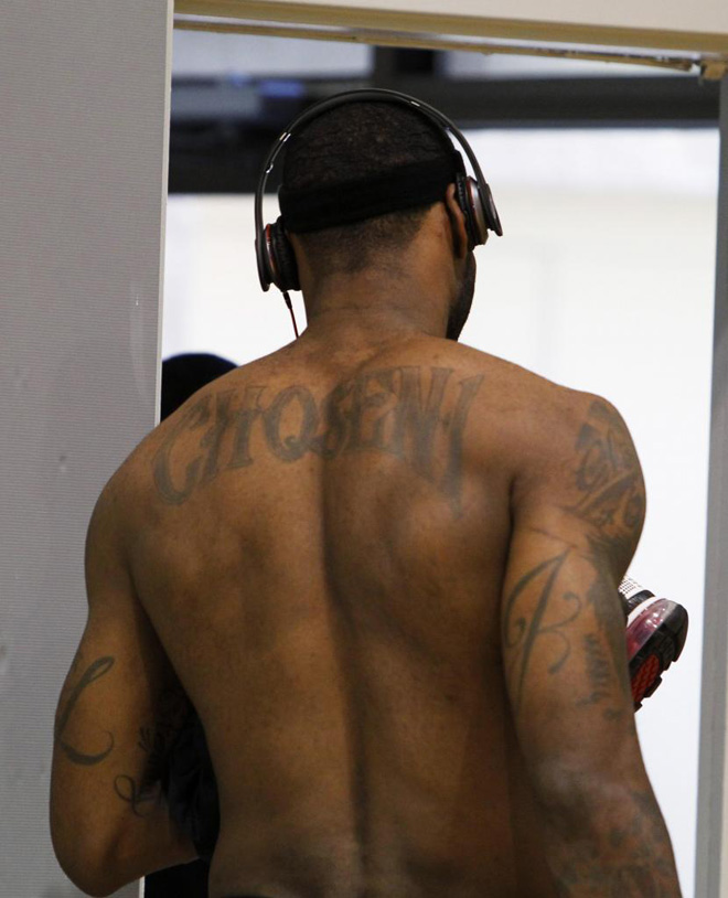 LeBron James justo despus de terminar la sesin de entrenamiento con los Heat.