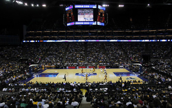 El partido entre Lakers y Timberwolves que se disput en Londres se jug en el flamante y espectacular O2 Arena.