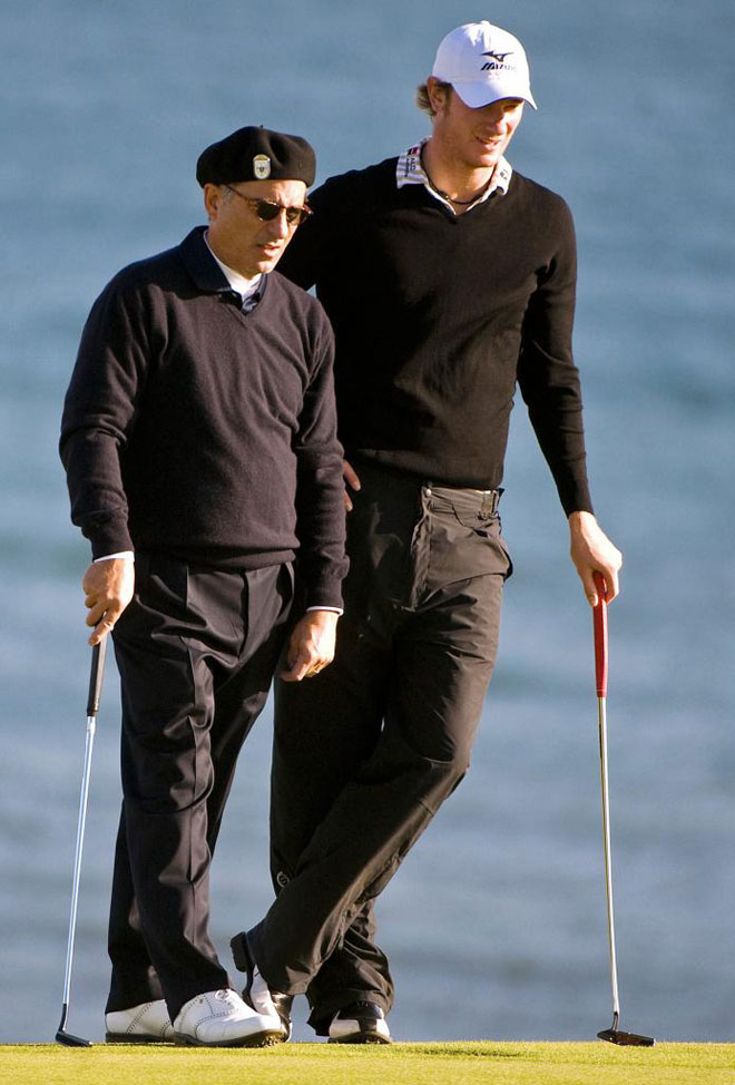 El actor Andy Garca y Chris Wood durante su participacin en el Alfred Dunhill Links Golf Championship.