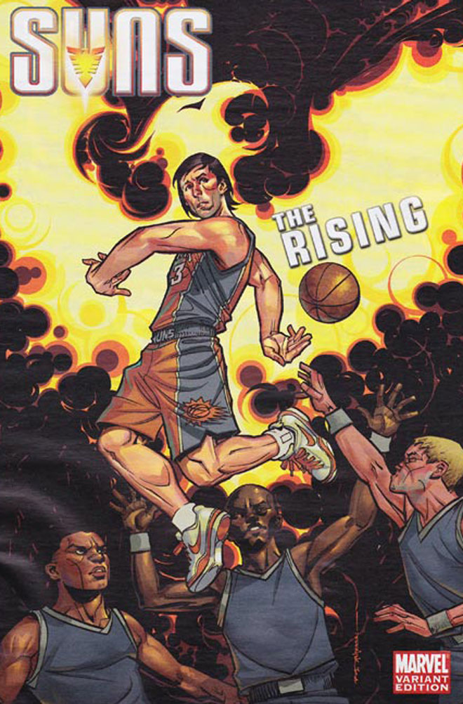 La cadena ESPN y la Marvel han creado unas originales portadas para una de las franquicias NBA. Irona, algo de stira y calidad para definir en clave superhroes a todas las franquicias NBA.