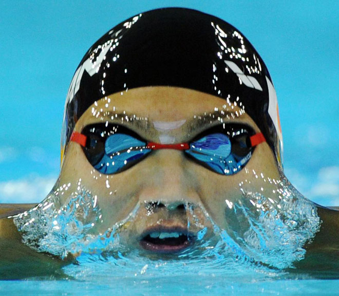 La japonesa Naoyo Tomita durante una prueba de natación de los Juegos Asiáticos.
