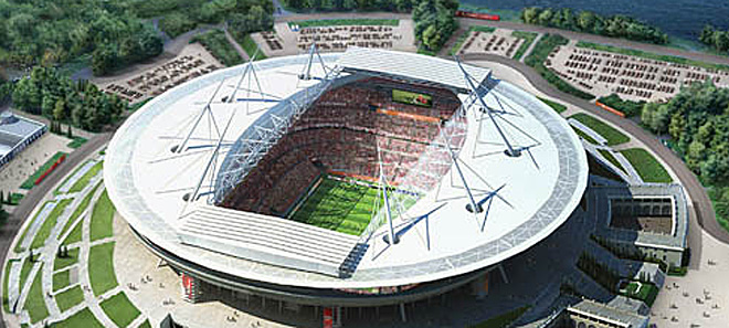 Se est construyendo con una capacidad para 62.000 espectadores y ser utilizado por el Zenit de San Petersburgo. Reemplazar al viejo Kirov Stadium y est diseado por el arquitecto Kisho Kurokava.