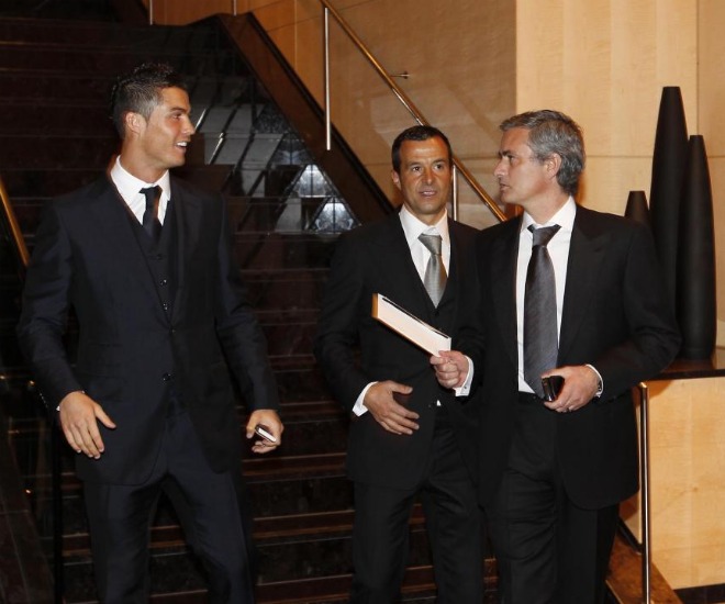 Cristiano Ronaldo, Jorge Mendes y Mourinho no se quisieron perder la Gala de los Balones de Oro. Zurich fue una fiesta.