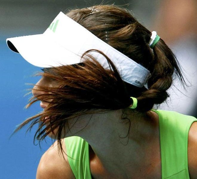 Es Ana Ivanovic, en un momento de su partido del Open de Australia ante Ekaterina Makarova.