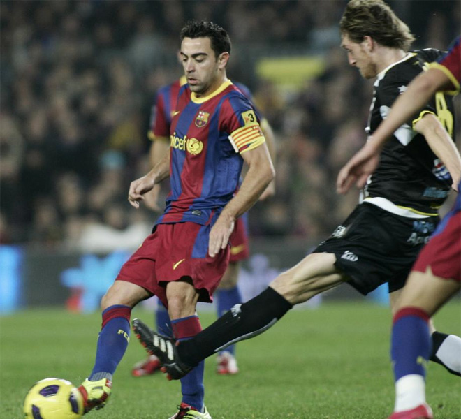 El Barcelona se impuso al Levante por 2-1 con doblete de Pedro el día que Xavi igualaba a Migueli en partidos como azulgrana (549).