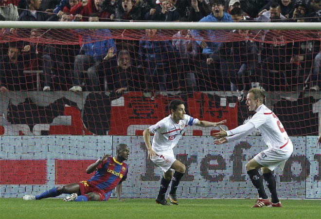 Un tanto del andaluz dio el empate al Sevilla contra el Barça. Eso le dio algo de emoción al campeonato.