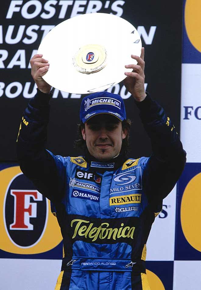 4 podios: 2004 (en la imagen, 3), 2005 (3), 2006 (1) y 2007 (2).