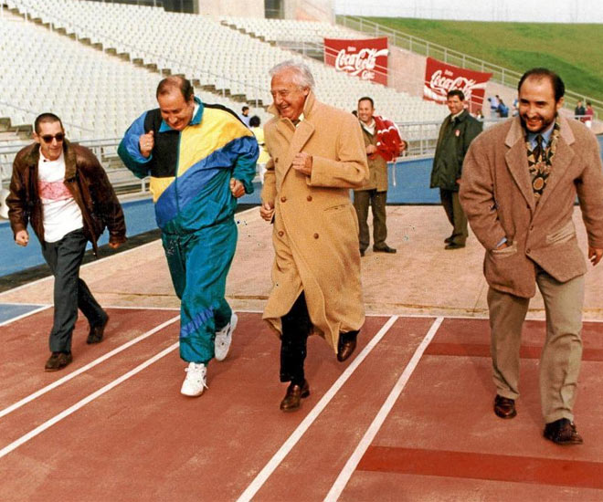 Los presidentes compitieron en una carrera de velocidad en La Peineta. Eran otros tiempos.