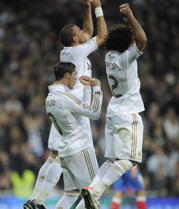 As celebraron Cristiano, Pepe y Marcelo el tanto del empate.