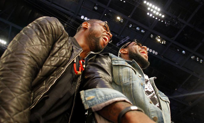 Wade y LeBron pasndoselo en grande durante la noche de los concursos del All Star.