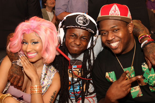 Lil Wayne, Nicky Minaj y Mack Maine fueron tres de los rostos conocidos que se dejaron ver a pie de pista durante el All Star.