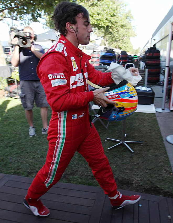 Alonso se retir contrariado por su error que lo releg a la 12 plaza