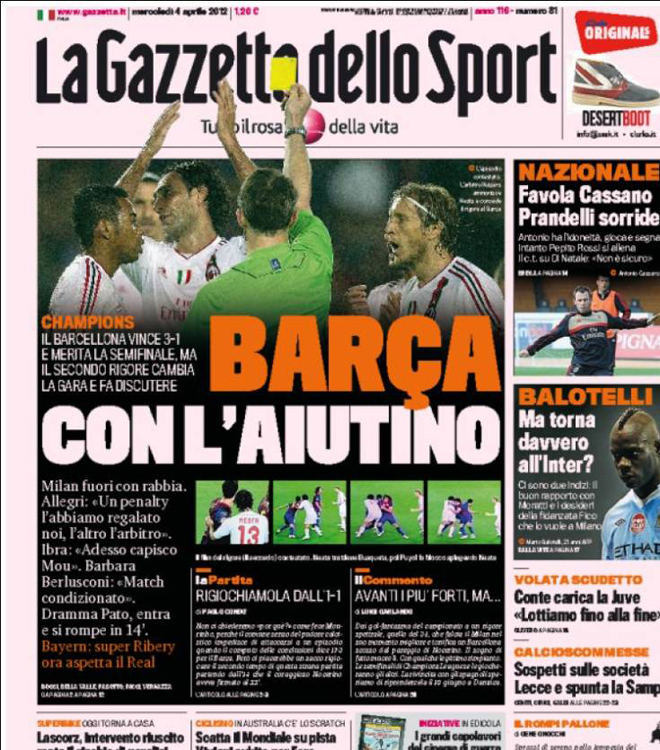 La prensa italiana habla de "ayuda" al Barça - Fotogalería - MARCA.com