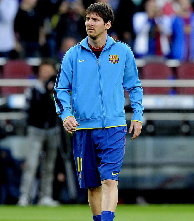 Todas las esperanzas del Barcelona estn puestas en Leo Messi. Los seguidores azulgrana animaron en todo momento a una de las estrellas de su equipo.