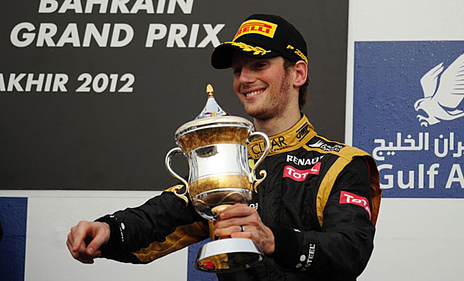 Romain Grosjean subi por primera vez en su vida a un podio de F1 al ser tercero.