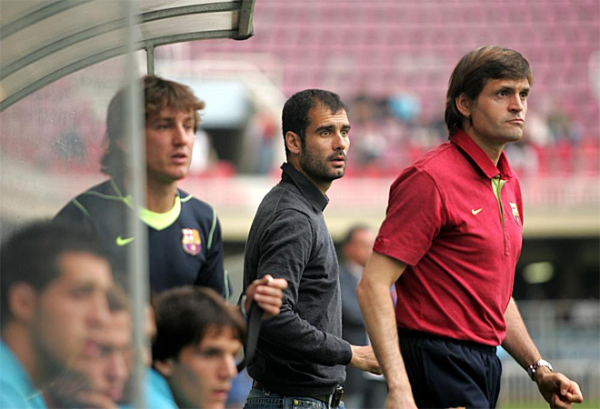Vilanova y Guardiola compartieron su primera experiencia juntos en el Barcelona B en la campaa 2007/2008.