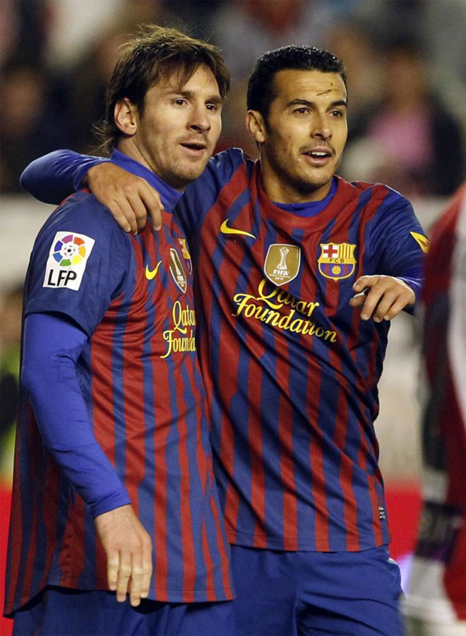 Messi y Pedrito, con sendos dobletes, fueron dos de los jugadores ms destacados del partido