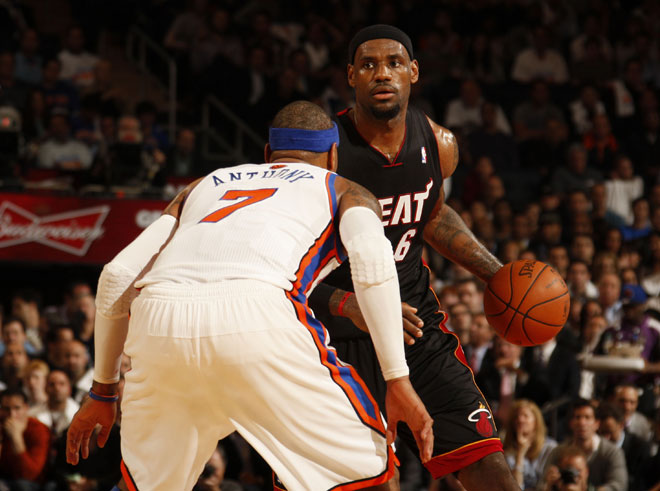 LeBron James pudo con Carmelo Anthony y los Knicks en el Madison. Los Heat se llevaron el partido.