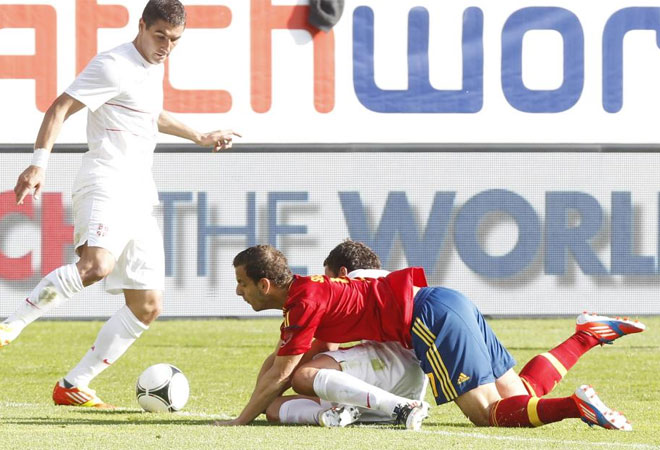 El valencianista entr poco en juego y no tuvo ninguna ocasin para marcar ante Serbia.