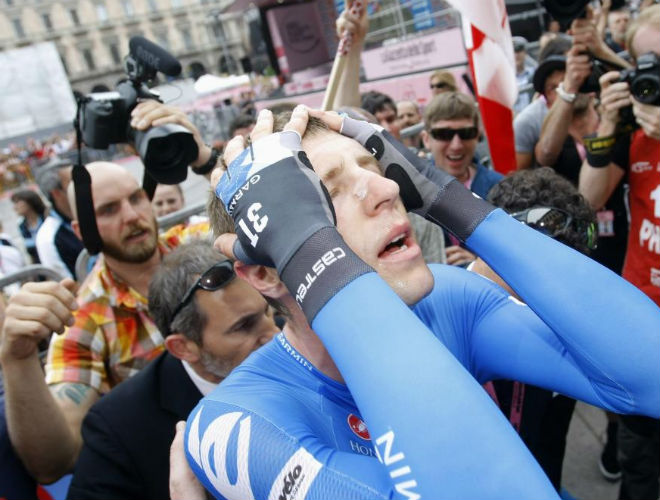 Hesjedal vio cumplido el sueo que tiene todo ciclista profesional, el de ganar una de las tres Grandes.