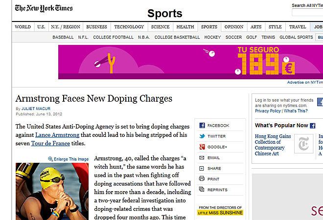 'The New York Times' utiliz prcticamente el mismo titular que 'Usa Today'.
