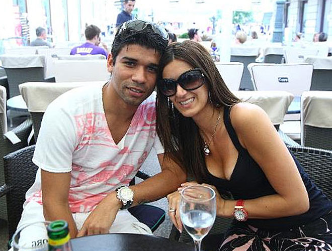 Croatian forward Eduardo da Silva is happily married to wife Andrea.