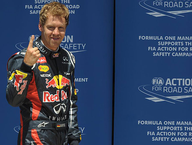 Vettel sum la trigsimo tercera 'pole' de su carrera en Valencia, lo que le iguala a dos leyendas como Jim Clark y Alain Prost en el tercer puesto de la clasificacin histrica.