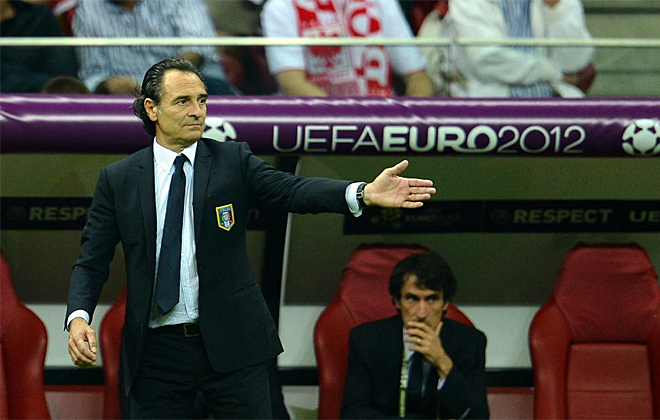 Cesare Prandelli dirigió a Italia brillantemente en las semifinales contra Alemania.