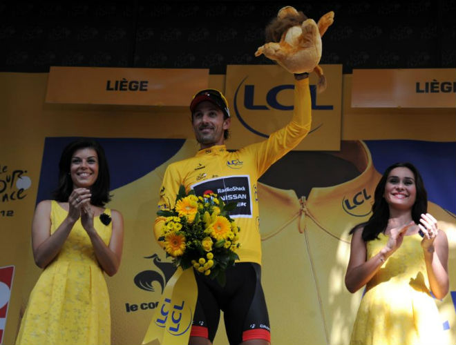 Fabian Cancellara fue el primero en vestir el maillot amarillo de un Tour de Francia donde ya suma ocho triunfos de etapa.