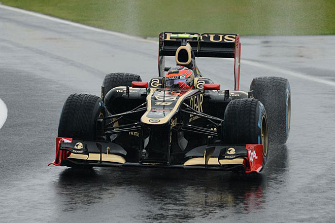 El piloto de Lotus Romain Grosjean marc el mejor tiempo en la sesin matutina.