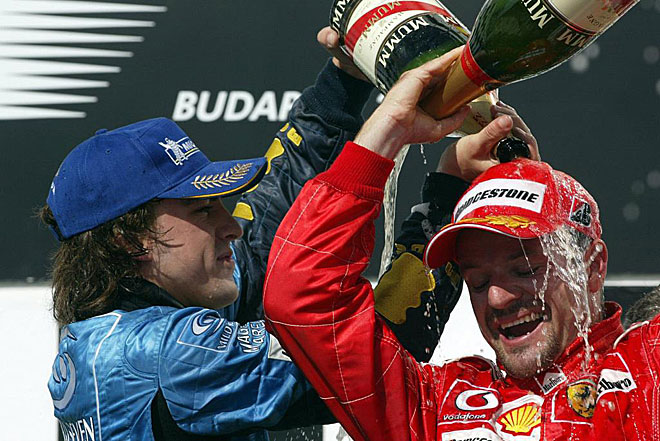 El compaero de Schumacher, Rubens Barichello, acab tras el Kaiser y por delante de Fernando Alonso.